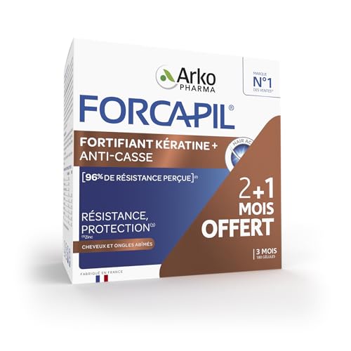 Arkopharma Forcapil Fortifiant Kératine+ Programme 3 mois 120 + 60 Gélules