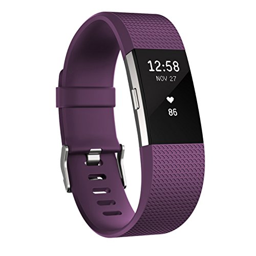 Fitbit Charge 2 Standard Bracelet d'activité et de suivi de la fréquence cardiaque, Mixte Adulte, Prune, Taille S
