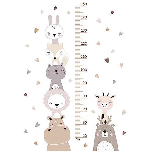 Toise Murale Enfant Stickers Muraux: YIDM Sticker Mural Auto-Adhésif Autocollant Mural Imperméable Toise de Croissance Mesure de la Hauteur pour Chambre D'enfant Chambre Salon Décoration (Animaux)