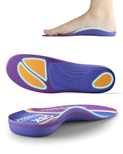 Semelle Epine Calcaneenne, QBK Semelle Anti Douleur Talon Soulagement efficace Des Pied Plat, Jambes Arquées, Tendinite Tendon Achille, Hallux Valgus, Confort, Amortissante, Antidérapant. L