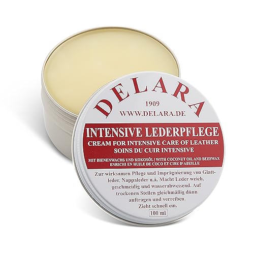 DELARA Entretien intensif du cuir, incolore, 100 ml - Imprègne et protège le cuir très efficacement, nouvelle formule à base d'huile de coco et cire d'abeille de haute qualité - fabriqué en Allemagne