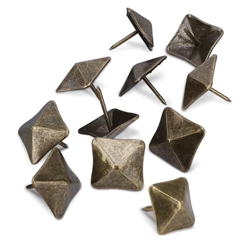 50pcs Clous Tapissier, Clous de Rembourrage Vintage, Clous de Tapissier,clou,Clous Décoratifs en Bronze Clous d'ameublement Vintage pour Ameublement Meubles Canapés Fauteuils Lits Chaises, 19x19x20mm