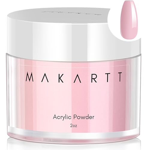 Makartt Poudre Acrylique Rose 2 oz Acrylique Colorée Fournitures pour Ongles Acrylique Poudre Acrylique pour Filles et Femmes Extension d'Ongles Longue Durée Sculpture sur Ongles 3D
