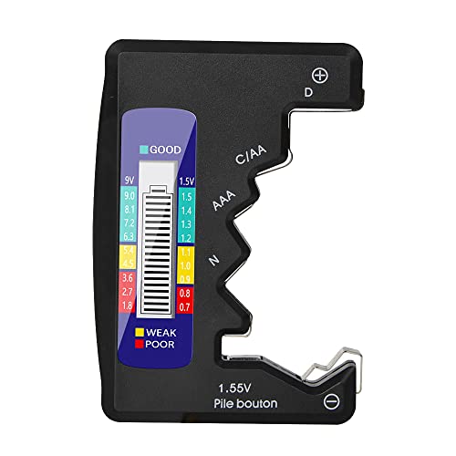 DollaTek Testeur universel de capacité de batterie au lithium 1,5 V 9 V AA AAA LR44 - Noir