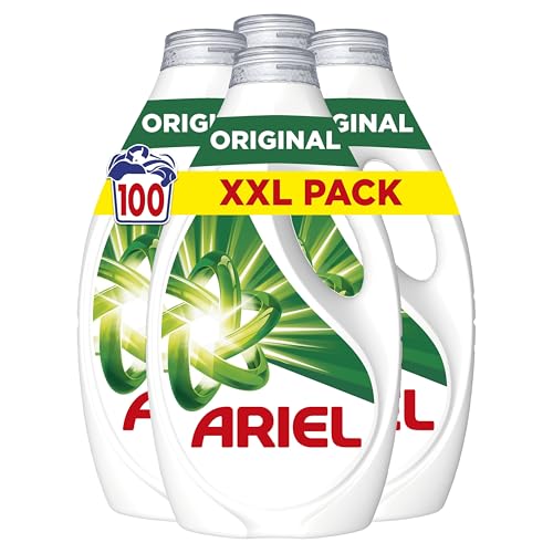 Ariel Lessive Liquide, 100 Lavages, Original, Action détachante en 1 seul lavage, fabriqué en France