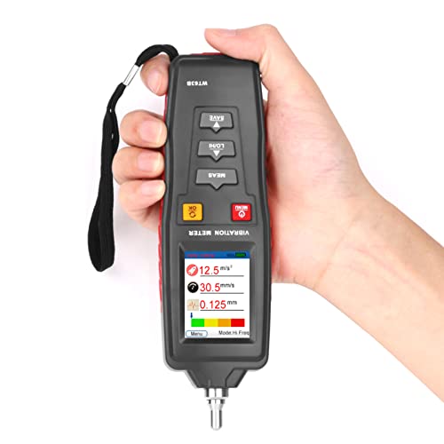 Jadeshay Compteur de Vibrations WT63B, accéléromètre numérique, testeur de déplacement de Vitesse d'accélération de vibromètre Portable