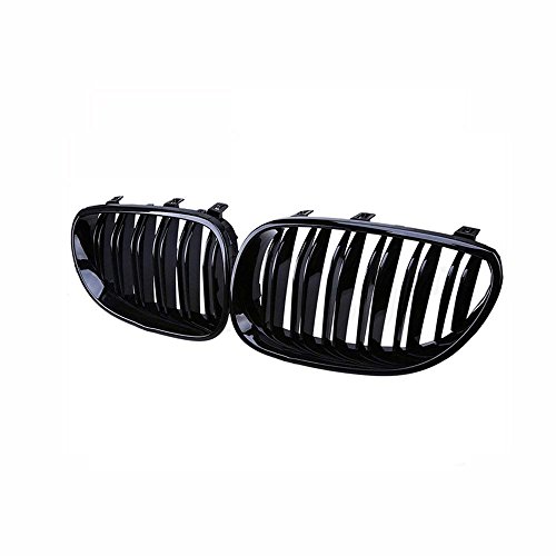 Grille De Calandre Avant Sport Noire Brillant Pour BMW X5 E53 (1998-2003) - Style Double Latte, Remplacement Direct