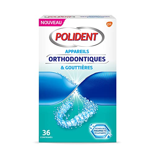 Polident Comprimés nettoyants pour Dentier et Appareils Orthodontiques et Gouttières, 36 Comprimés