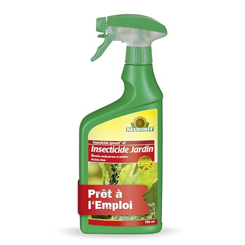 Neudorff Insecticide Jardin Spruzit prêt à l'emploi, Pulvérisateur 750 ml – Pulvérisateur anti-insectes et anti-nuisibles, insecticide à base de pyrèthre contre les adultes, les larves et les œufs