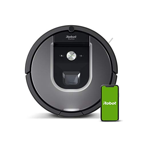 iRobot Roomba 960, aspirateur robot avec forte puissance d'aspiration, 2 brosses anti-emmêlement, idéal pour animaux, capteurs de poussière, parfait sur tapis et sols, connecté, programmable via app