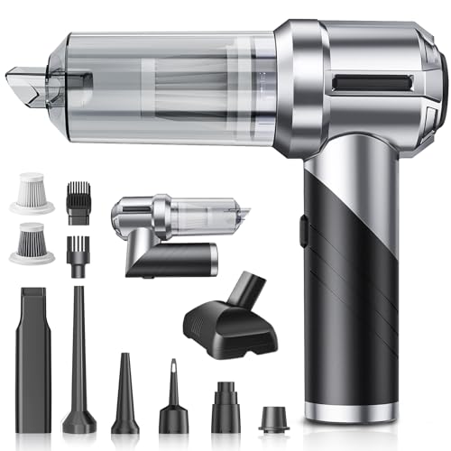 NVKHG Aspirateur à Main, 28000Pa Aspirateur à Main sans Fil, 3 en 1 Mini Aspirateur de Voiture avec Moteur sans balais, Pliable Aspirateur sans Fil Humide et Sec, pour Voiture, Maison, Cuisine