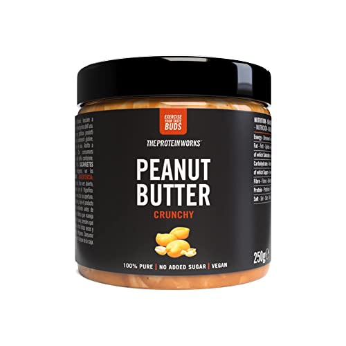 The Protein Works Beurre de Cacahuètes 100% Naturel sans Sucre Ajouté Croustillant 250 g