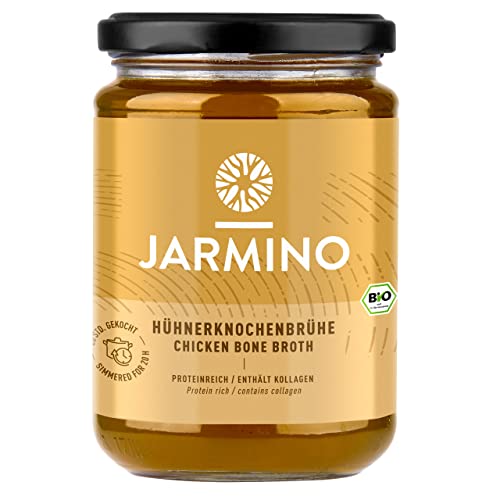 Bone broth: 4x 350ml bouillon de poule bio | cuit pour 20 heures | soupe base ou alternative liquide à collagène poudre ou collagen hydrolysat peptides | complement Alimentaire bio avec collagene