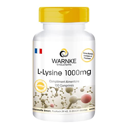 Lysine comprimés - 1000mg - vegan - 100 comprimés - acides aminés | Warnke Vitalstoffe - Qualité des pharmacies allemandes