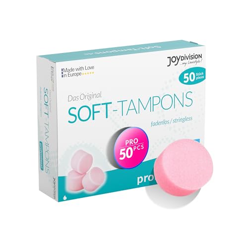 JOYDIVISION Soft Tampons professional I 50 pcs I pour le sport, la natation & le spa I Éponges menstruelles ultra douces I Insertion & retrait faciles I Tampon doux sans fil