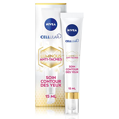 NIVEA Luminous 630 Soin des yeux (1 x 15 ml), Crème anti taches contour de l’œil, Soin anti-âge contour des yeux pour tous types de peaux