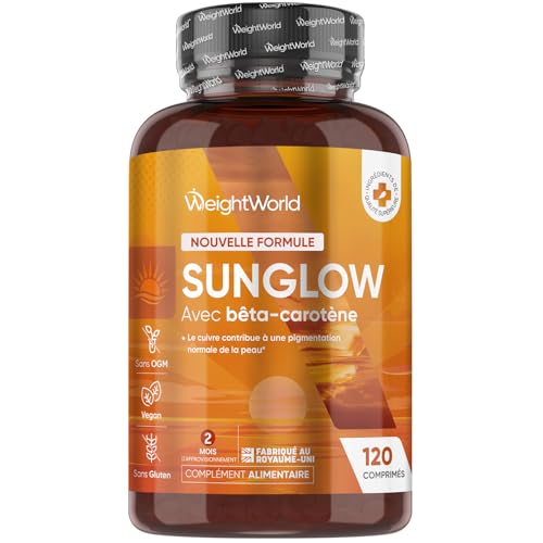 Beta Carotene Bronzage et Preparation Soleil, 120 Petits Comprimés Vegan avec Zinc, Cuivre, Vitamine A, B2, B3 et Iode, Preparation Bronzage Alternative aux Gélules, Crèmes et Mousses