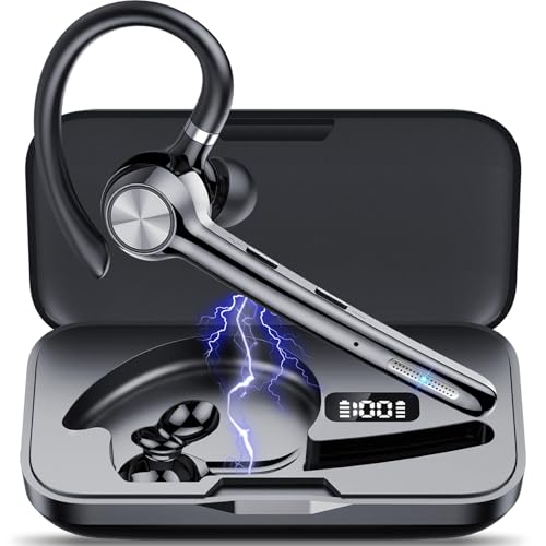 Tukio Oreillette Bluetooth sans Fil, V5.3 Kit Main Libre Bluetooth Oreillette, 100Hrs Ecounteurs avec Dual Annulation de Bruit ENC Mic CVC8.0, Casques avec Fonction Muet pour Conduite