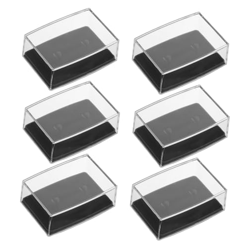 DEARMAMY 6 pièces Boîte à Bijoux pour Boutons de Manchette Organiseur Transparent Multifonctionnel avec Intérieur Noir Rangement Élégant pour Bijoux et Bagues Hommes