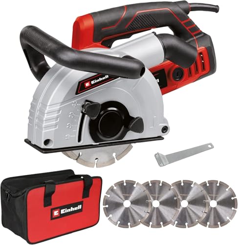 Einhell Rainureuse TE-MA 1700 (1 700 W, réglage de la largeur jusqu’à 38 mm et de la profondeur jusqu’à 40 mm) Livré en sac + 4 disques diamant