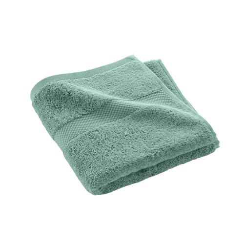 Douceur d'Intérieur, Serviette de Toilette (50 x 90 cm) Elegance Celadon, 100% Coton Uni