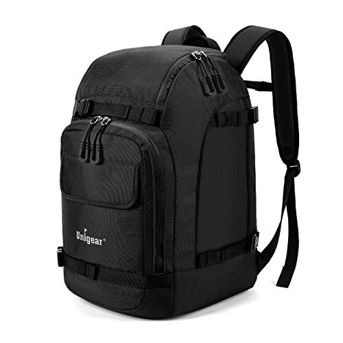 Unigear Sac à Dos pour Chaussures de Ski, 50L Grande Capacité Sac à Chaussures de Snowboard avec Compartiment pour Casque de Ski, Sac à Dos pour Le Ski et Les Sports d’Hiver