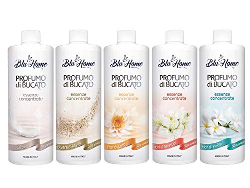 BLU HOME Liquide Parfum de Linge, Formule Hyperconcentrée pour Machine à Laver (Kit d'été, 5 x 100 ml)