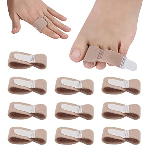MIVAIUN 10 Pcs Bandages pour Orteils, Redresseur D'orteil, Orteils Attelle, Attelles D'orteils pour Chevauchement des Orteils, Pinces Cassées, Chevauchantes, Courbées