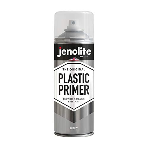 JENOLITE Plastic Primer Aerosol - Gris - 400 ml - Apprêt plastique durable de qualité supérieure