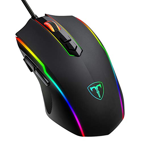 USB Souris Gamer Filaire Haute Performance,Souris Gaming avec 7200 DPI Ajustable, RVB, 8 Boutons Programmables,Ergonomie,PC/Mac - Noire