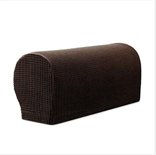 Lot de 4 housses d'accoudoir de fauteuil, extensibles, en polyester doux, antidérapants pour la protection de meubles pour chaise, canapé, canapé (café foncé)