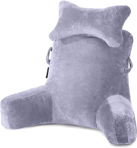 SLIGUY Cousin Support Lombaire avec traversin Amovible et Bras de Soutien supérieur pour s'asseoir dans Un lit,Coussin D'assise pour Adulte pour la Lecture/la télévision