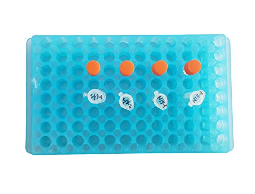 Support pour microcentrifugeuse en polypropylène de 1,5 ml, 96 emplacements de 2 ml, porte-tube centrifugeuse de 0,5 ml, bleu