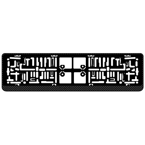 AUTO-STYLE Porte-plaque synthétique 'Click' 52x11cm Look-Carboné, Aspect carbone