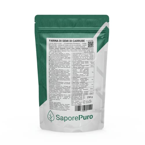 Saporepuro Farine de Graines de CAROUBE 250 gr - Idéal pour la crème glacée et les sorbets