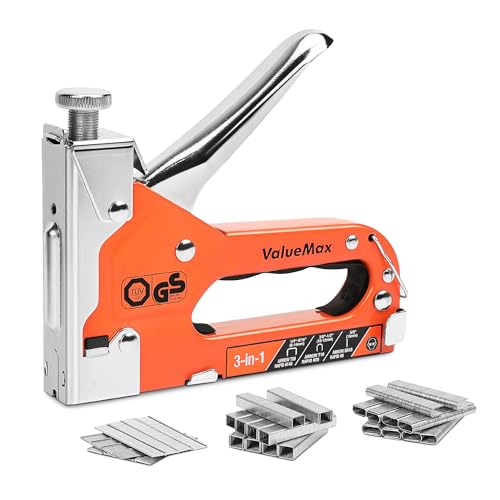 ValueMax Agrafeuse Murale Multifonction 3 en 1 avec 3000 Agrafes, Agrafeuse Manuelle Adaptée aux Agrafes de Type 140, 28, 8, Idéal pour Tapisserie, Matériel de Fixation, Décoration, Menuiserie