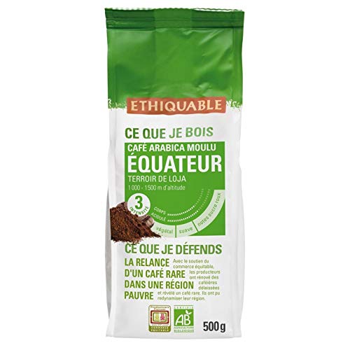ETHIQUABLE - Café Moulu Équateur Bio 500G - Lot De 3 - Offre Special