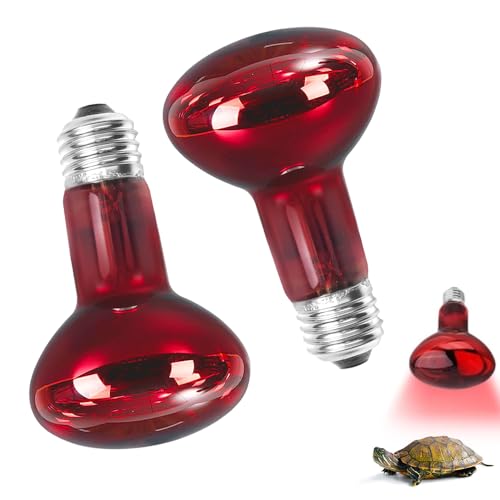 Udbrud 2 Pièces Lampe Chauffante Reptile 100W, Ampoules Chauffantes pour Reptiles Support Lampe Infrarouge Lampe Chauffante e27 pour reptiles et amphibiens, Tortue, Lézard, Poussin