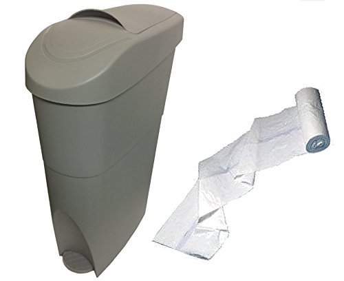 Ehcg Gris sanitaire poubelles pour femme + Sacs Poubelle d'hygiène féminine d'élimination Sani