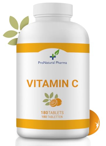 Vitamine C 1000 mg | 180 comprimés végétaliens |Approvisionnement de 3 mois |Système immunitaire |Fatigue et stress