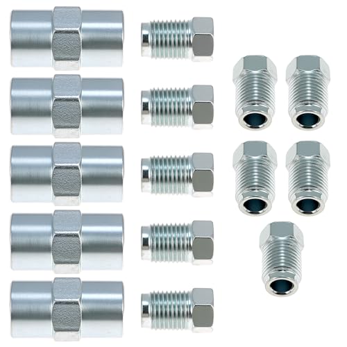 QWORK® 10 raccords à vis M10x1 et 5 connecteurs M10x1 pour conduite de frein Ø 4,75 mm