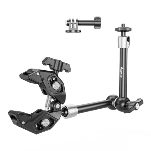 SMALLRIG Bras Magique avec Super Pince, Bras de Friction Articulé pour Support de Caméra avec Super Pince, pour Caméra, Lumière, Moniteur, Webcam ou Caméra d'action ≤1,5 ​​kg, pour Table, Tube - 4454