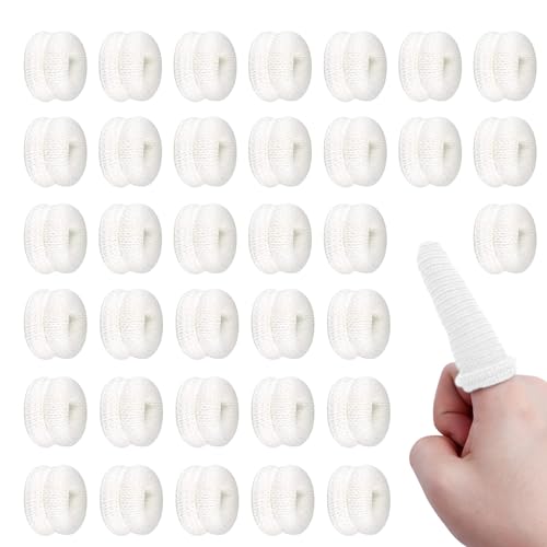 BORISCA 35 Pièces Pansement Doigt, Bandage Tubulaire Doigt élastique Bandage de Doigt Respirant Protege Doigt pour Premiers Secours Pansements Doigts Cuisine pour Protéger Les Doigts Blessés (Blanc)
