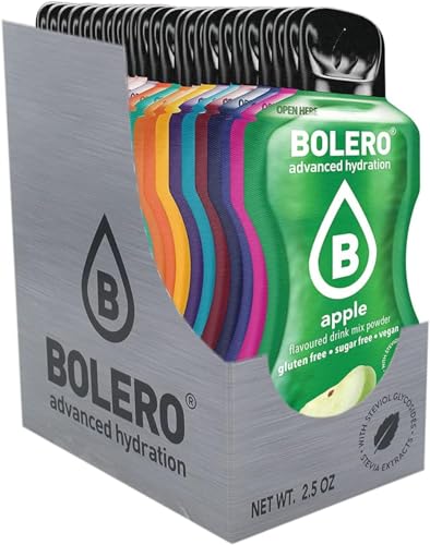 Bolero boissons MIX STICKS 24x3g I boisson rafraîchissante en poudre sans sucre édulcorée à la stévia | pour diabétiques et sportifs | boisson hypocalorique à la vitamine C