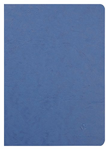 Clairefontaine 733004C Collection Age Bag Un Cahier Agrafé Bleu - A4 21x29,7 cm - 96 Pages Unies Blanches - Papier 90 g - Couverture Carte Lustrée Grain Cuir