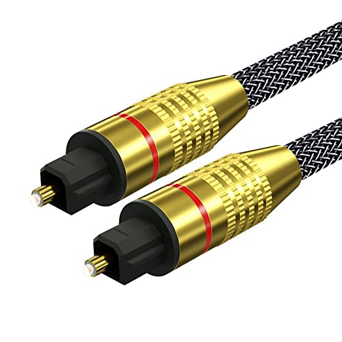 cable optique audio 2m Toslink Cable fibre optique Technologie surround AC3 et DTS Cable coaxial audio Convient aux téléviseurs, chaînes stéréo, CD/DVD/DRT et appareils dotés de ports Toslink