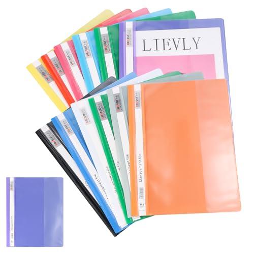 12 PièCes Chemises à Projet, Chemise CartonnéE A4, Pochette Plastique A4, Pochette CartonnéE A4 Avec Rabat, Protege Document A4, Pour L'éCole Et Le Bureau