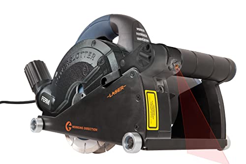 FERM Rainureuse 1650W 150mm, Laser - Incl. 2 Lames Diamant et Adaptateur D'aspirateur