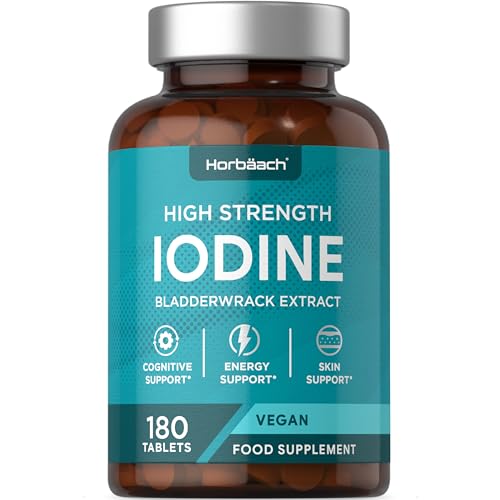 Iode 150 mcg | 180 Comprimés Vegan | Iode Complément Alimentaire avec Selenium | Iodine | par Horbaach