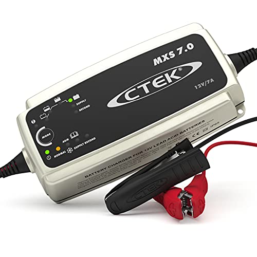 CTEK MXS 10 Chargeur de batterie entirement automatique (Charge, maintient et reconditionne les batteries auto, roulotte, camping-car) 12V, 10 Amp ? prise EU